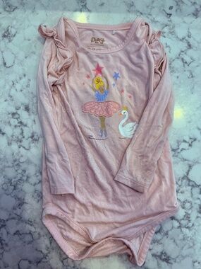 Little Sleepies Pink Ballerina and Swan Long Sleeve Onsie